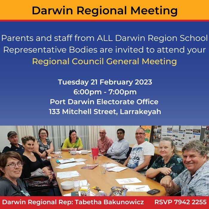 Darwin Regional Council Meeting flyer