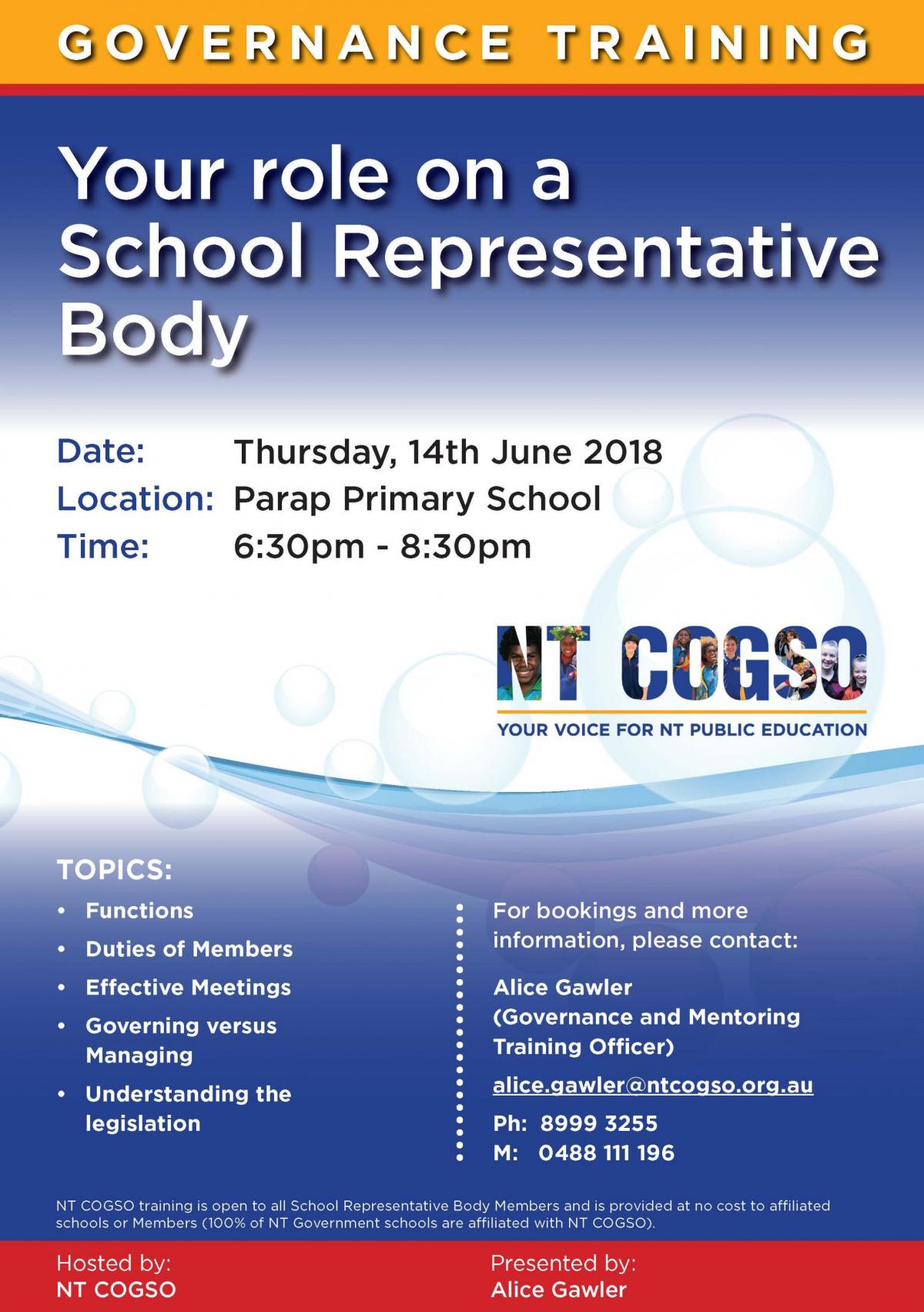 Governance Training - Parap Primary School