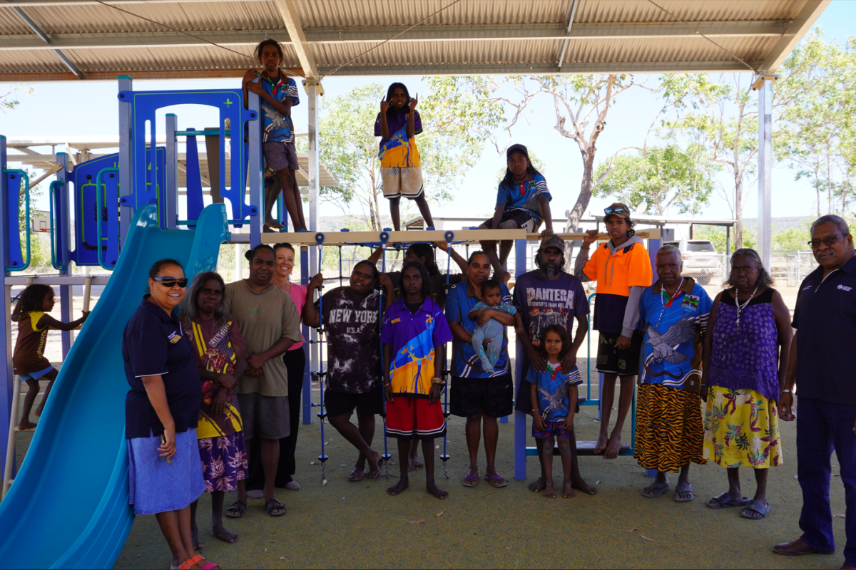 School Council Members happy the playground is finally reality!