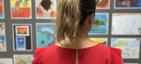 Staff deciding on winning art pieces