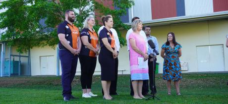NTG speaking with the media RE special school announcement