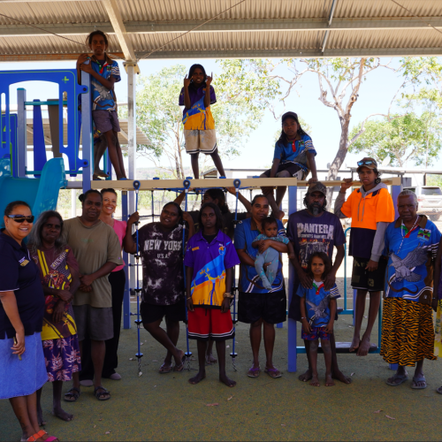 School Council Members happy the playground is finally reality!