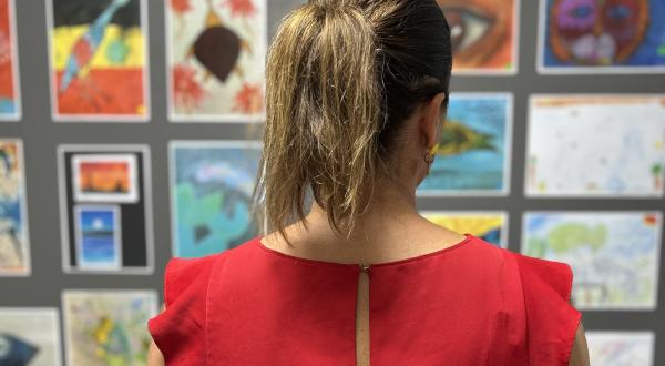 Staff deciding on winning art pieces